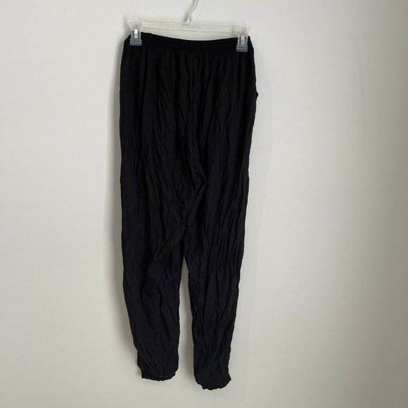 Cool Change Black Women's Elastic Waistband High Rise Pants Cropped - Picture 3 of 5